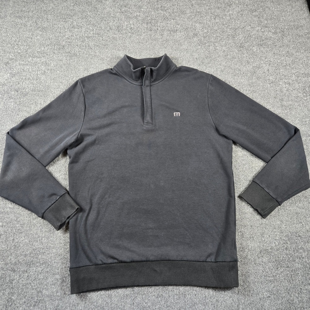 Travis Mathew Quarter Zip Pullover Mens Large Gray Excellent Golf Sweatshirt